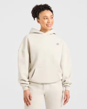Retro Athletics Oversized Hoodie Sand