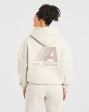 Retro Athletics Oversized Hoodie Sand